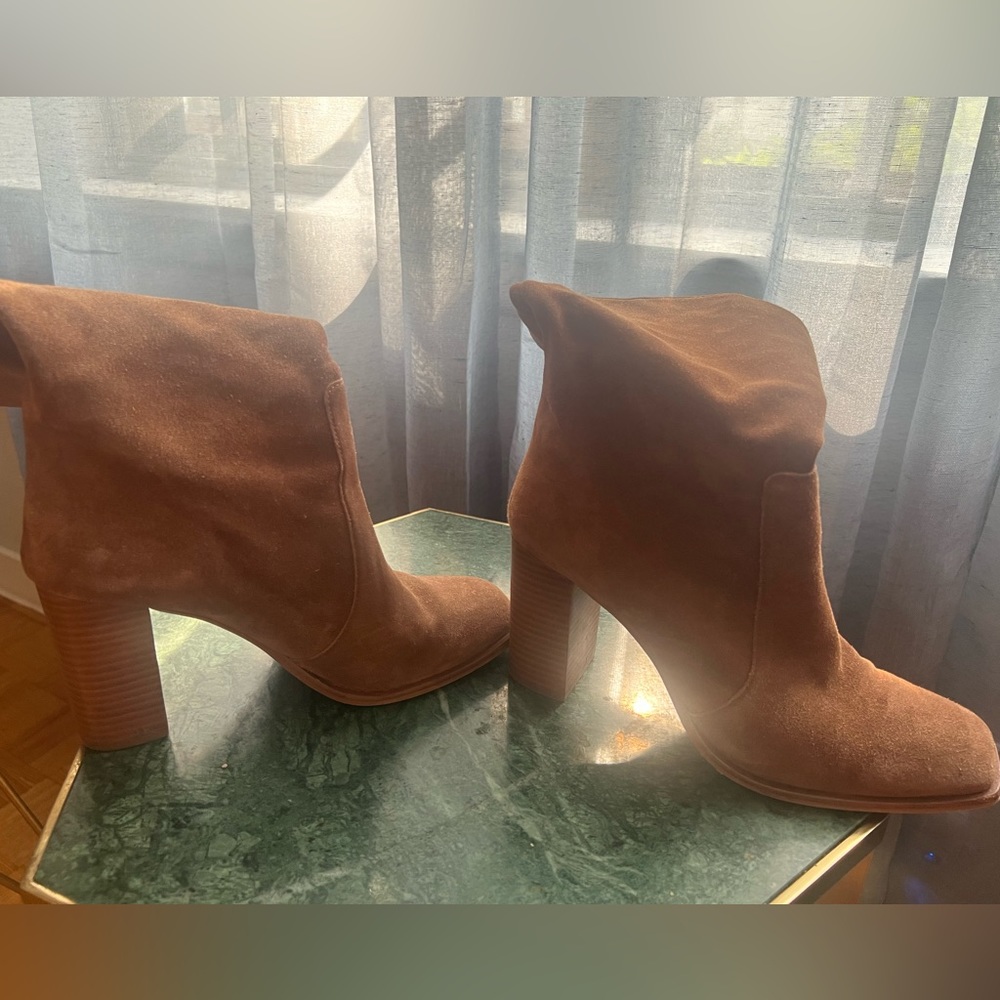 NOKIA WOMENS SUEDE SQUARE TOE MID-CALF BOOTS - Size 10